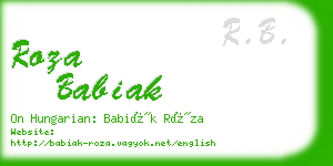 roza babiak business card